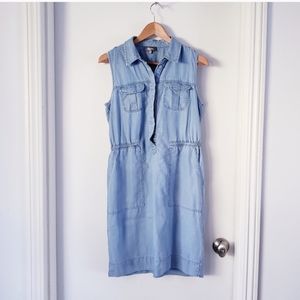Neiman Marcus Chambray Sleeveless Dress Size M